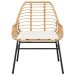 vidaXL Ensemble à manger jardin coussins 3Pièces marron poly rotin verre