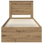 vidaXL Cadre de lit Chêne artisan 75 x 190 cm Pin massif