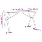 vidaXL Pieds de table à manger cadre en Y 140x60x73 cm acier
