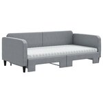 vidaXL Lit de jour avec gigogne et matelas gris clair 100x200 cm tissu