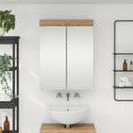 vidaXL Amoire de salle de bain avec miroir TULUM Chêne artisanal