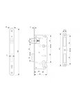 INTELOCK - Serrure encast. Intelock trou cylindre pour poignées connectées  inox  axe50mm  entr'axes85mm  carré8  BR - INTELOCK