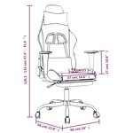 vidaXL Chaise de jeu avec repose-pied Blanc et rose Similicuir