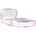vidaXL Cadre de lit sans matelas gris foncé 100x200 cm tissu