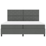 vidaXL Lit Box Spring avec Matelas Gris Foncé 200x200 cm Tissu