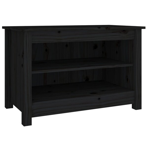 vidaXL Banc à chaussures Noir 70x38x45 5 cm Bois de pin massif