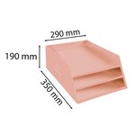 Corbeille à courrier 3 niveaux exacompta aquarel en carton corail