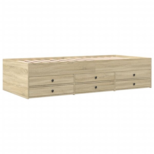vidaXL Lit de jour et tiroirs chêne sonoma 75x190cm bois d'ingénierie