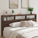 vidaXL Armoire tête de lit avec LED chêne marron 220x17x102 cm