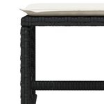 vidaXL Tabourets de jardin et coussins lot de 4 noir 41x41x36 cm rotin