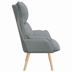 vidaXL fauteuil Gris clair 69 x 74 x 93 cm Tissu et Contreplaqué