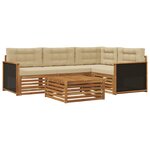 vidaXL Ensemble de canapés d'extérieur 5 Pièces Naturel et Beige