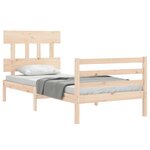 vidaXL Cadre de lit avec tête de lit 90x200 cm bois massif