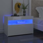 vidaXL Meuble TV avec lumières LED blanc brillant 60x35x40 cm