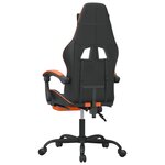 vidaXL Chaise de jeu avec repose-pied Noir et orange Similicuir