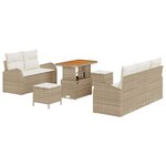 vidaXL Ensemble de canapé de jardin avec coussin 8 Pièces Beige et crème