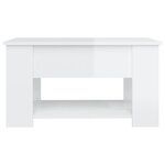vidaXL Table basse blanc brillant 79x49x41 cm bois d'ingénierie