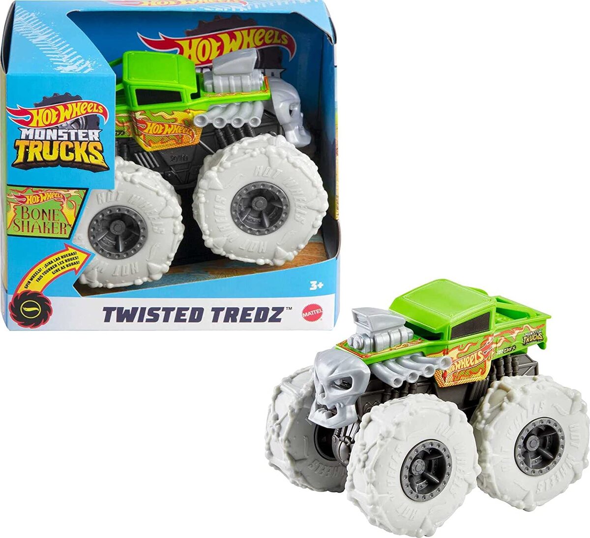 Monster Trucks Twisted Tredz, voiture à friction aux roues géantes Bone  Shaker - La Poste
