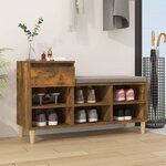 vidaXL Armoire à chaussures Chêne fumé 102x36x60 cm Bois d'ingénierie