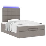 vidaXL Cadre de lit ottoman avec matelas taupe 120x200 cm tissu