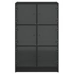 vidaXL Buffet haut avec portes noir 68x37x109 cm bois d'ingénierie