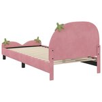 vidaXL Cadre de lit pour enfants avec tête de lit Rose 90 x 200 cm