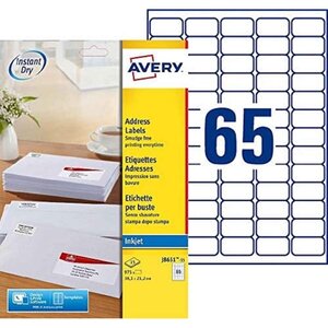 Etui de 975 Etiquettes d'adresse jet d'encre  38 1 x 21 2 mm  blanc x 5 AVERY