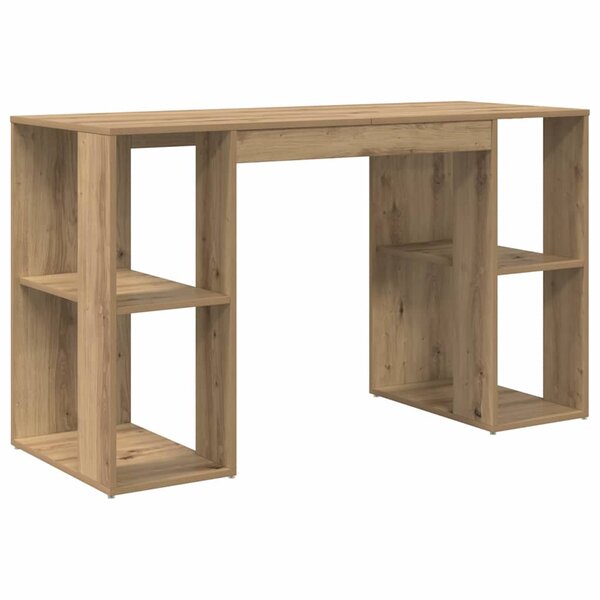vidaXL Bureau avec Rangement chêne artisanal 130 x 50 5 x 75 cm