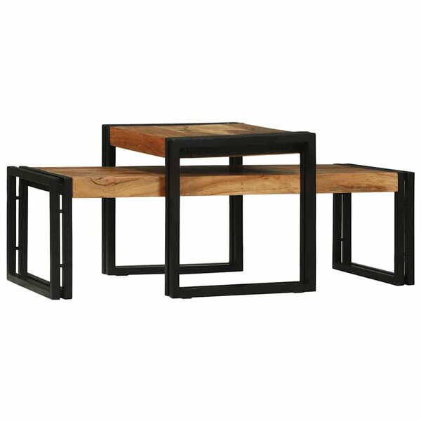 vidaXL Table basse 2 Pièces Marron 48 x 40 x 40 cm Bois d'acacia massif
