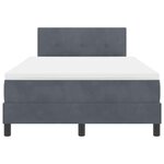 vidaXL Lit à ressort LED avec matelas Gris foncé 120 x 190 cm Velours
