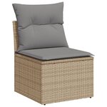 vidaXL Salon de jardin avec coussins 3Pièces mélange beige résine tressée