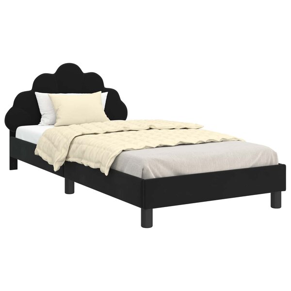 vidaXL Cadre de lit pour enfants avec tête de lit Noir 90 x 190 cm