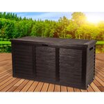 TOOD Malle de rangement en résine - 306 L - 119x52x58 cm - Marron anthracite