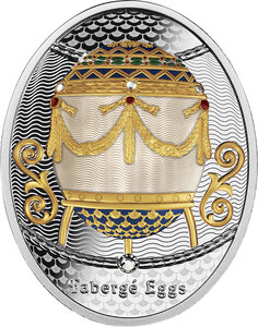 Pièce de monnaie en Argent 1 Dollar g 16.81 Millésime 2023 Faberge Eggs CRADLE GARLANDS