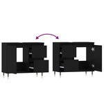 vidaXL Armoire de salle de bain noir 65x33x60 cm bois d'ingénierie