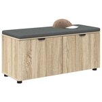 vidaXL Banc d'entrée avec coussin Chêne Sonoma 100 x 38 x 46 cm
