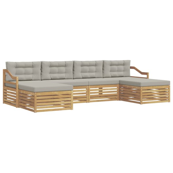 vidaXL Ensemble de canapés d'extérieur 6 Pièces Blanc et gris clair