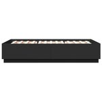 vidaXL Cadre de lit avec lumières LED noir 150x200cm bois d'ingénierie