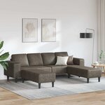 vidaXL Ensemble de Canapés 3 Pièces Gris foncé Cuir suédé faux