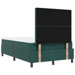 vidaXL Lit à ressorts avec matelas Vert foncé 120 x 200 cm Velours