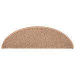 vidaXL Tapis d'escalier 15 pièces 56 x 17 x 3 cm Marron clair Demi-rond
