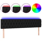 vidaXL Tête de lit à LED Noir 200x7x78/88 cm Tissu