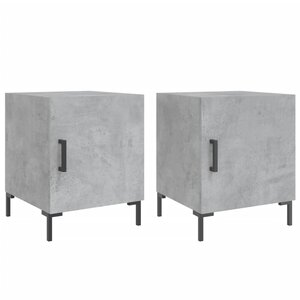 vidaXL Tables de chevet 2 Pièces gris béton 40x40x50 cm bois d’ingénierie
