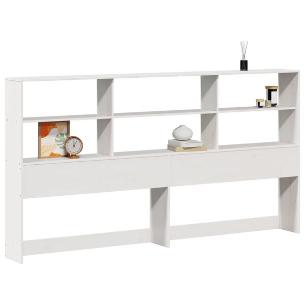 vidaXL Tête de lit avec rangement blanc 200 cm bois massif de pin