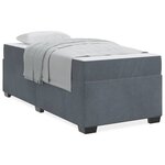 vidaXL Cadre de lit avec matelas Gris foncé 80 x 200 cm Velours