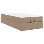 vidaXL Cadre de lit avec matelas Cappuccino 90 x 200 cm Faux cuir