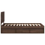 vidaXL Cadre de lit avec tête de lit Chêne brun 90 x 200 cm Pin massif