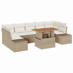 vidaXL Ensemble de salle à manger pour jardin 8 Pièces Beige  Crème