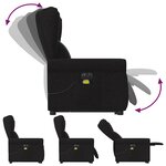 vidaXL Fauteuil inclinable de massage électrique Noir Tissu