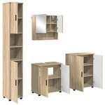 vidaXL Ensemble de mobilier de salle de bain 4 Pièces Chêne Sonoma